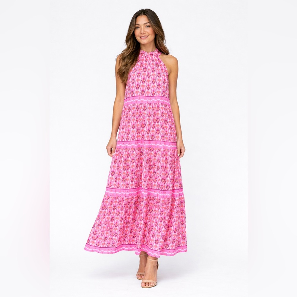 JADE MELODY TAM CINCH NECK HALTER MAXI DRESS